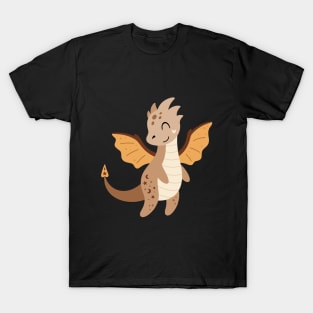 Cute Boho Baby Dragon Beige Brown T-Shirt